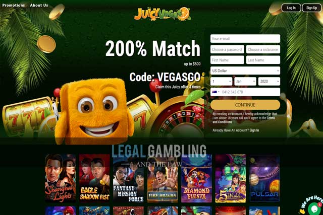 Juicy Vegas Casino 233% Match